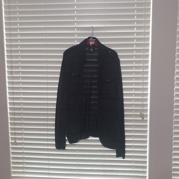 Rock & Republic L marled grey button details chest & side pockets zipup … - Picture 10 of 10